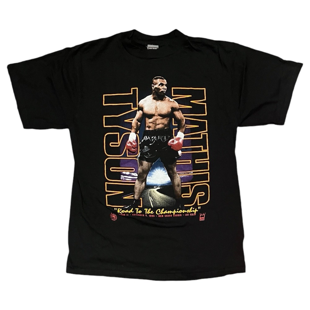 Vintage 1995 Mike‎ Tyson vs Buster Mathis Jr MGM Grand KO Wear T-Shirt Black L